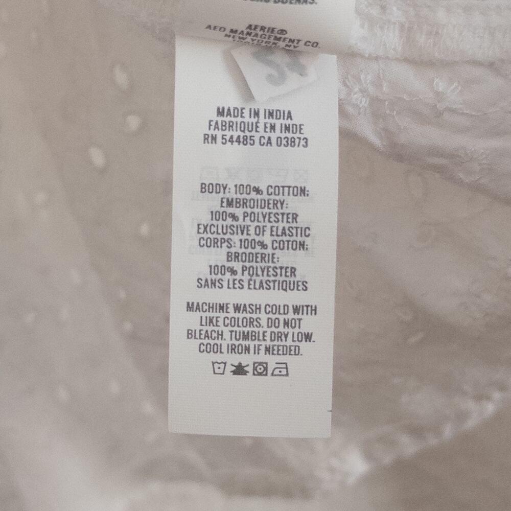 Aerie White Eyelet Babydoll Blouse Size Small - Picture 6 of 7
